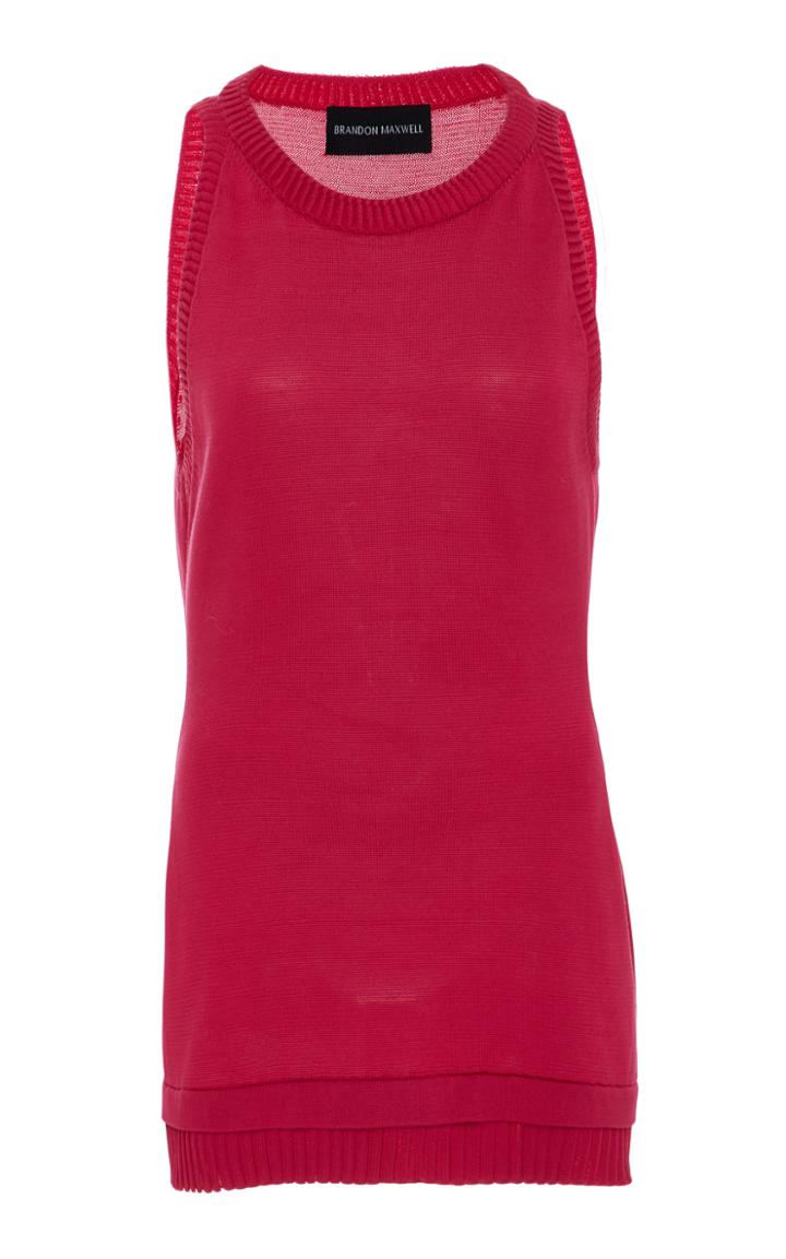 Brandon Maxwell Ribbed Exodus Knit Tank