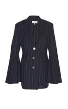 Loewe Ruffle Cuff Stripe Wool-blend Jacket