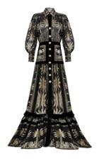 Moda Operandi Raisa Vanessa Printed Metallic Shirt Dress