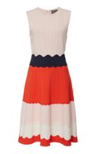 Lela Rose Fit And Flare Color Block Dress