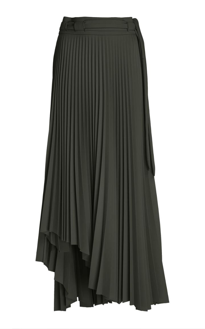 A.w.a.k.e. Asymmetric Pleated Midi Skirt