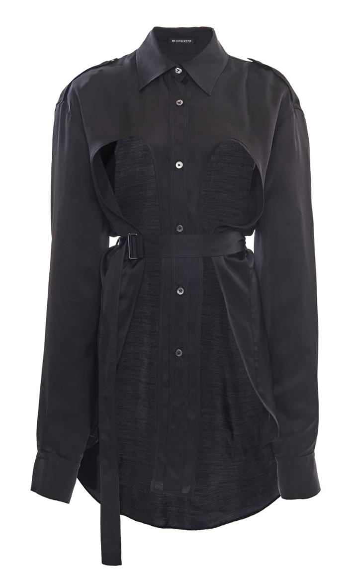 Moda Operandi Ann Demeulemeester Cutout Collared Top Size: 34