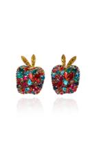Deepa Gurnani Multicolored Glass Apple Stud Earrings