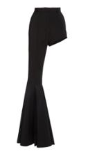 Pushbutton One-leg Wool Flared Trousers