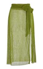 Verandah Pleated Gauze Midi Skirt