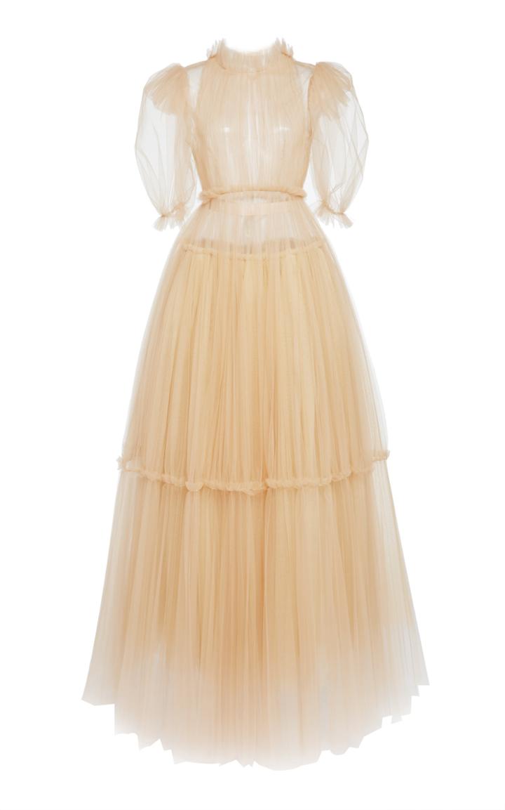 Khaite Calista Sheer Ruched Tulle Gown