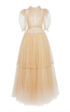 Khaite Calista Sheer Ruched Tulle Gown