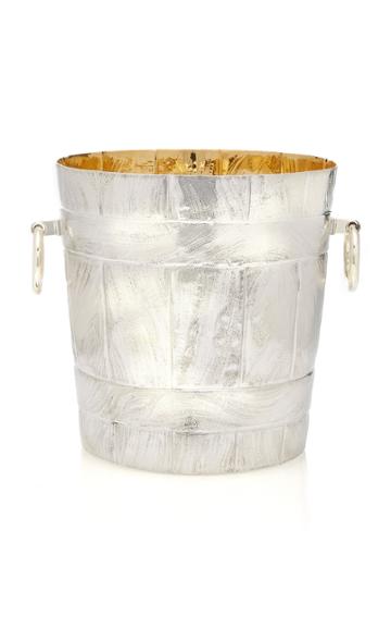 Alex Papachristidis Faux Bois Sterling Silver And Verme Ice Bucket Or Wine Cooler