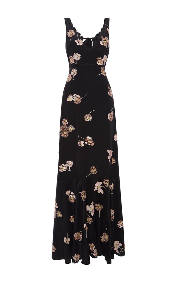 Rochas Paillette Embroidered Gown