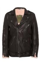 Mr & Mrs Italy Fur Lined Leather Biker Jacket