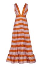 Johanna Ortiz Viveza Colorida Striped Silk Gown