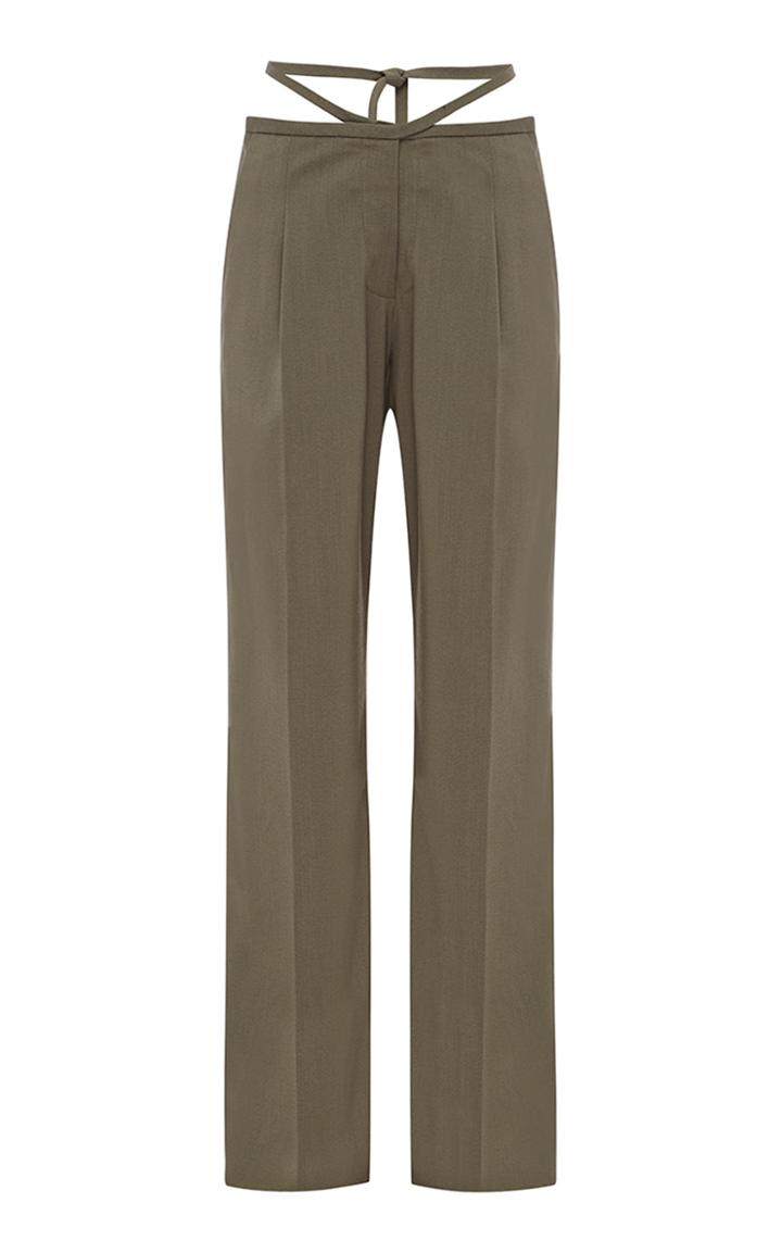 Christopher Esber Tie-detailed Wool-blend Crepe Wide-leg Pants