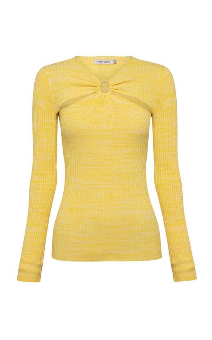 Moda Operandi Anna Quan Laila Cutout Ribbed-knit Cotton Top