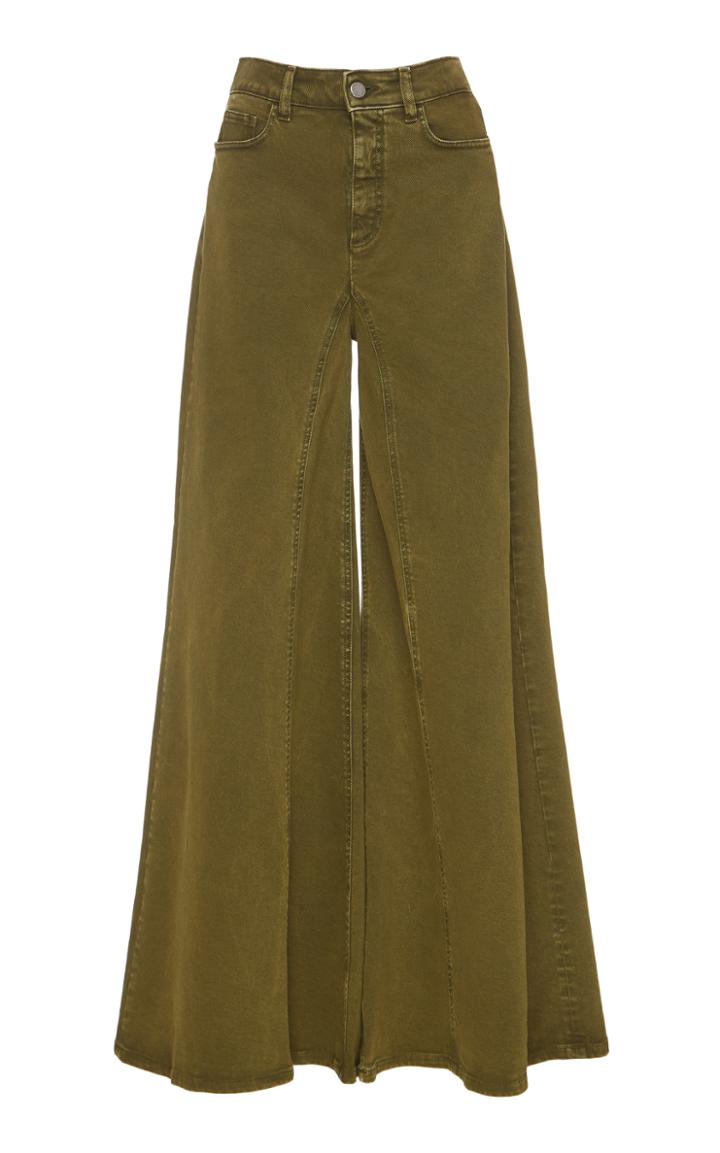 Alberta Ferretti Stretch Denim Wide Leg Pant