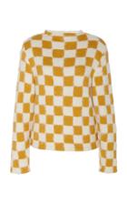 Escvdo Check Suri Knit Brushed Alpaca Top
