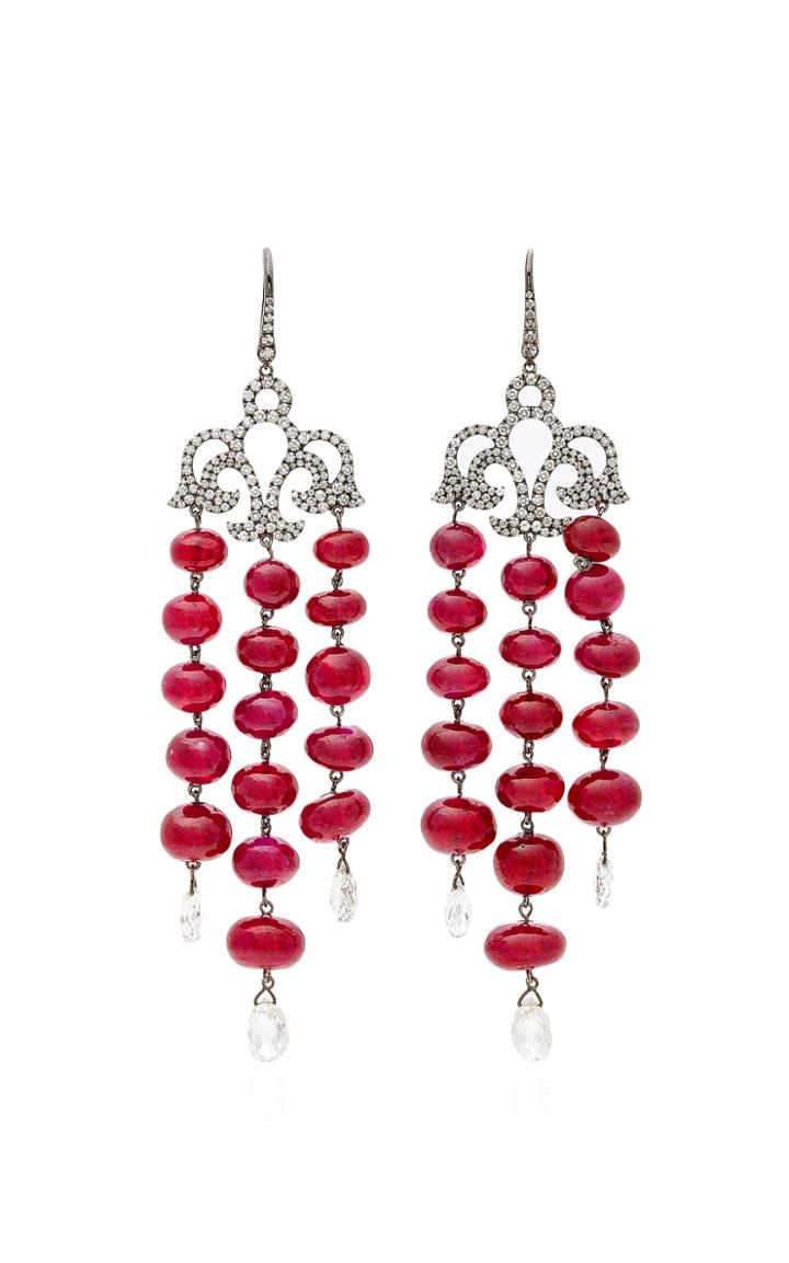 Martin Katz Ruby And Diamond Chandelier Earrings