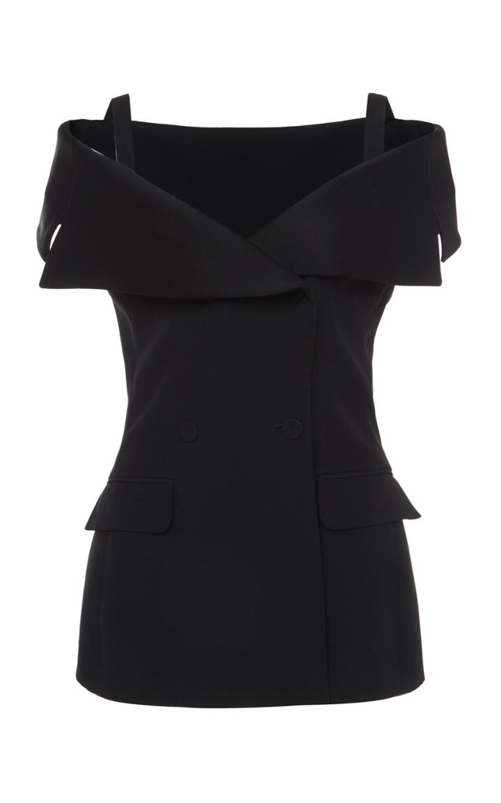 Moda Operandi Alberta Ferretti Enver Satin Tuxedo Top