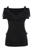 Moda Operandi Alberta Ferretti Enver Satin Tuxedo Top