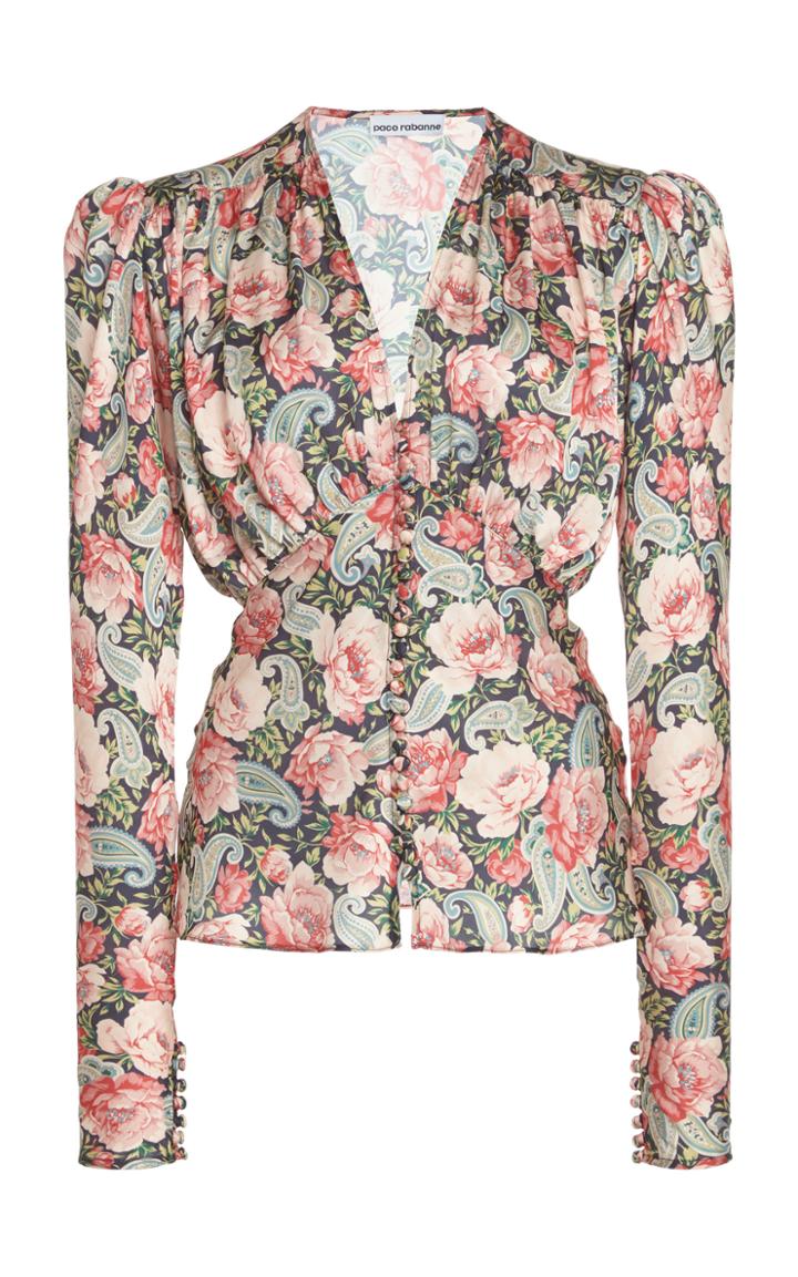 Moda Operandi Paco Rabanne Floral-print Crepe Top