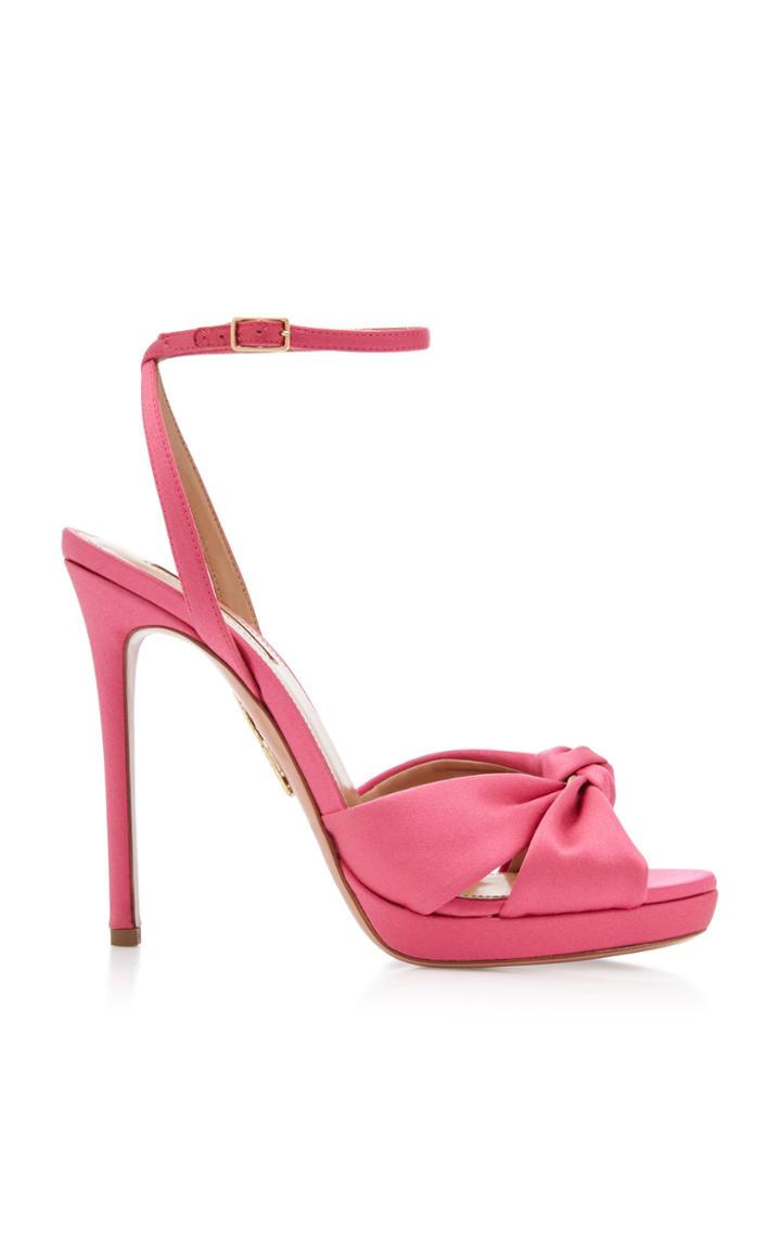 Aquazzura Chance Knotted Satin Sandals