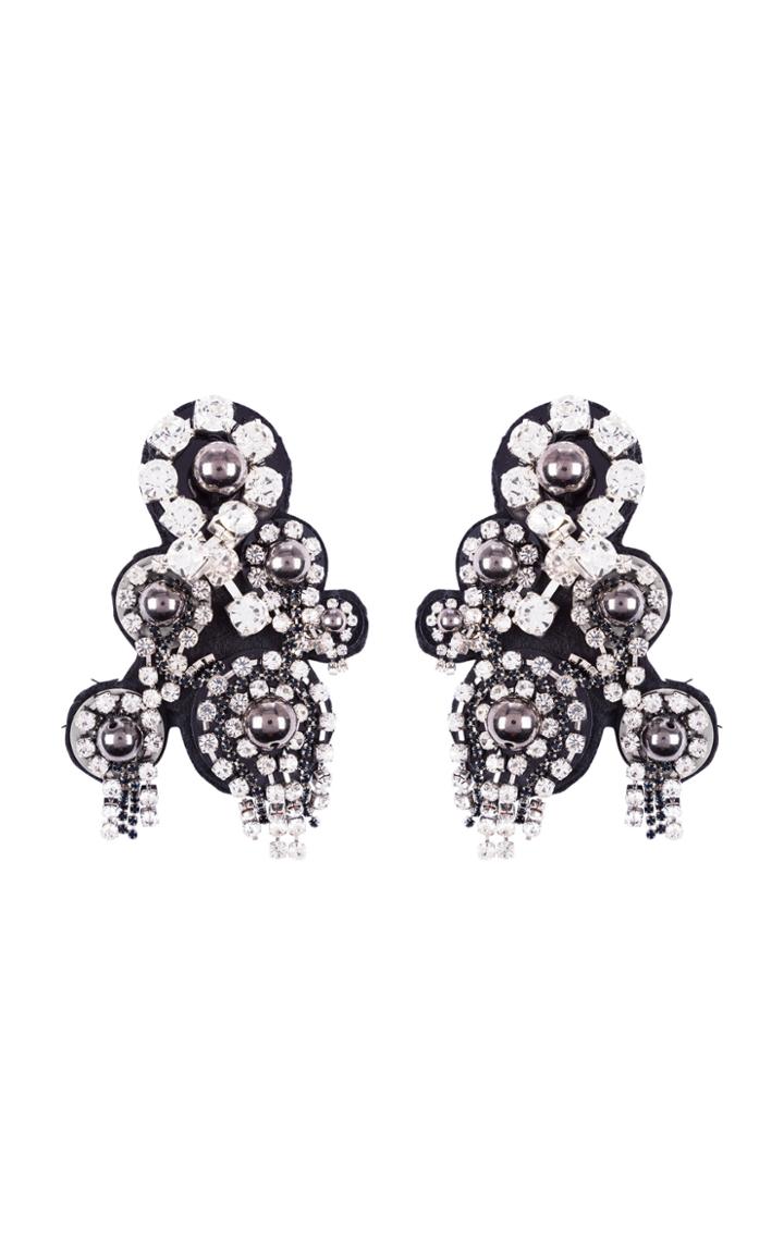 Dorothee Schumacher Rock Glam Embroidered Clip Earrings