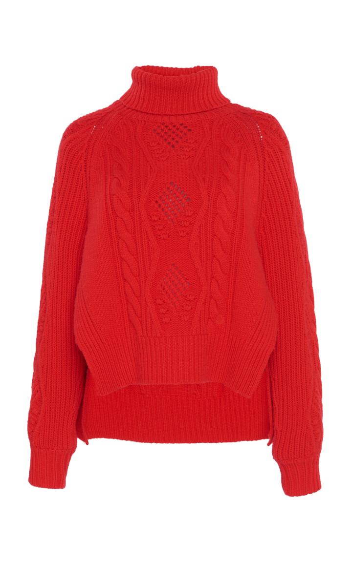 Loulou Studio Ventotene Mixed-knit Turtleneck Sweater Size: S