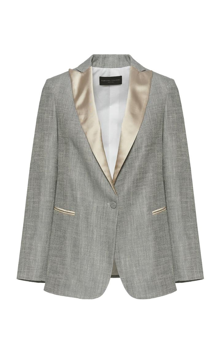 Fabiana Filippi Silk Trim Linen Blazer