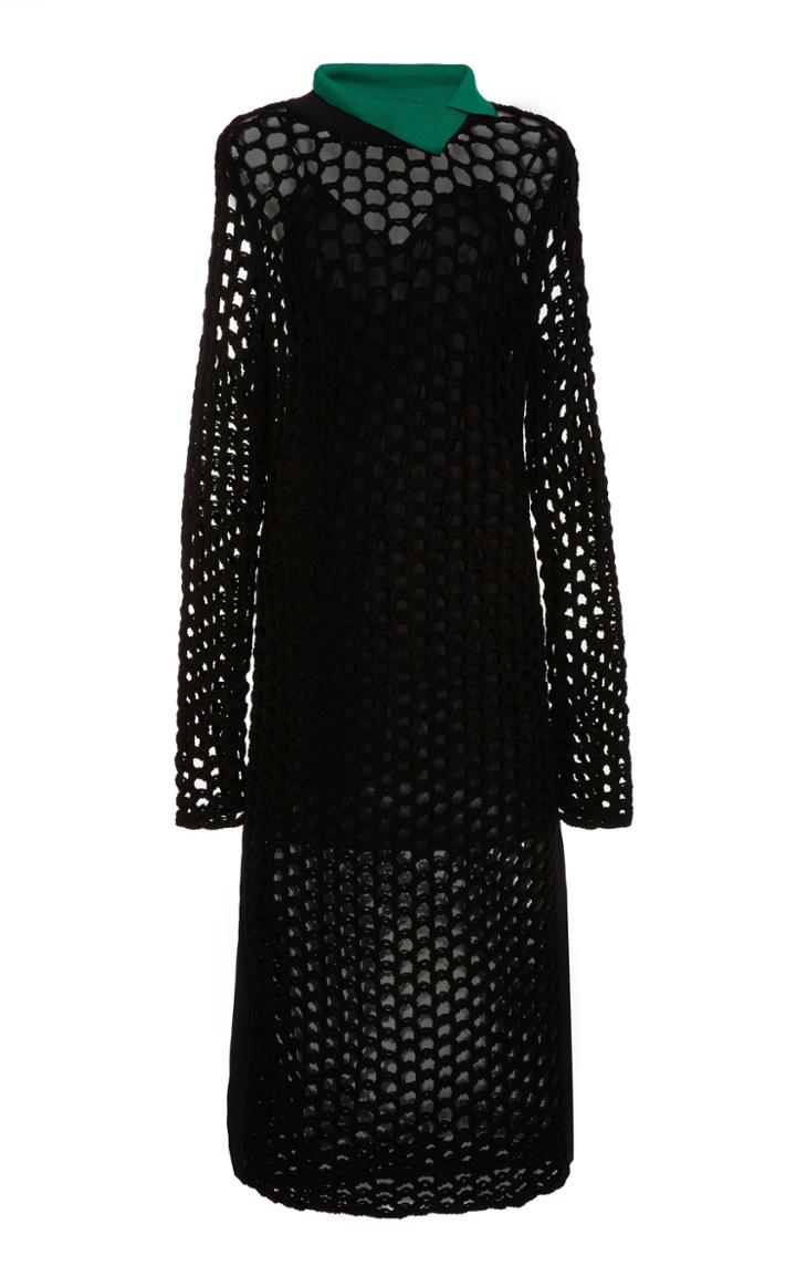 3.1 Phillip Lim Long Sleeve Chunky Open Knit Maxi Dress