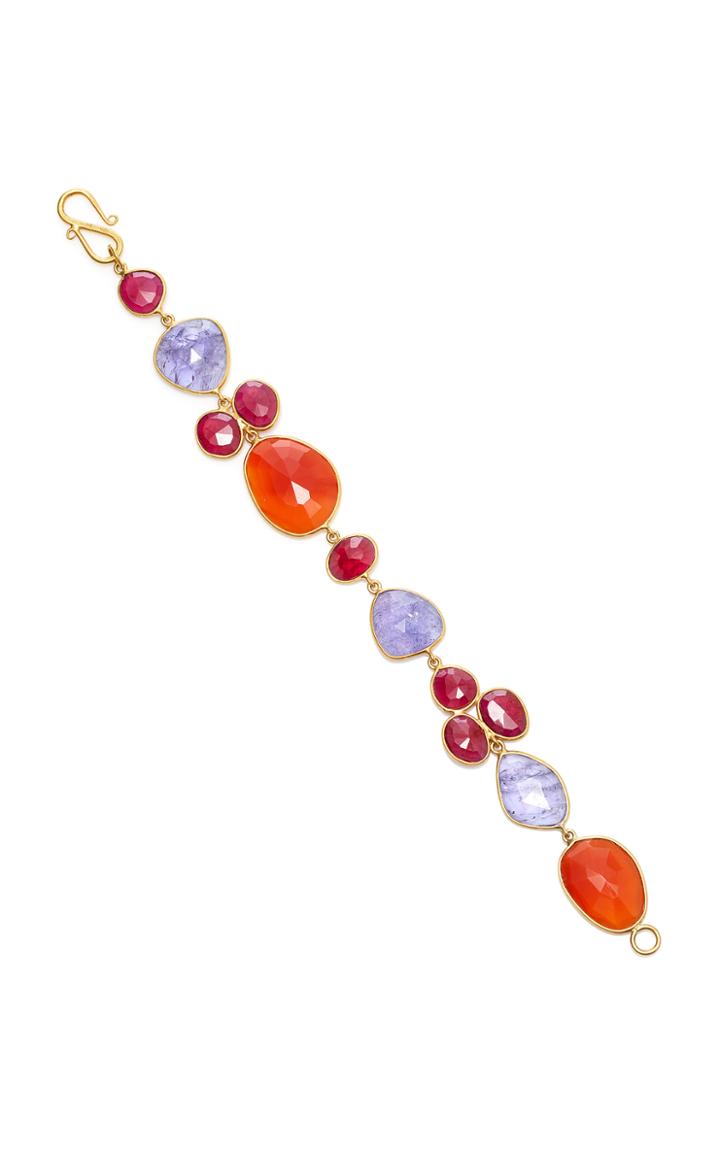Bahina 18k Gold, Tanzanite, Ruby And Carnelian Bracelet