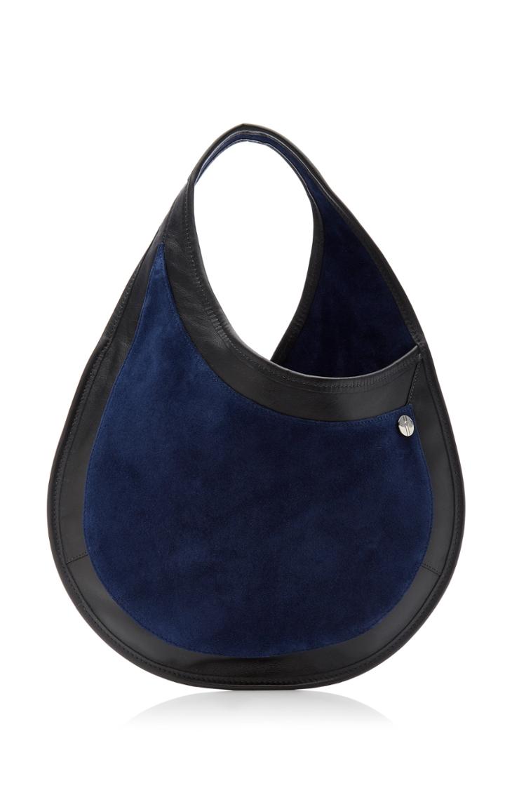 Hayward Tear Drop Small Leather-trimmed Suede Shoulder Bag