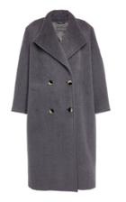 Alberta Ferretti Double-breasted Long Alpaca-wool Coat