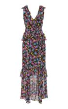 Moda Operandi Amur Evita Floral Silk Midi Dress Size: 2
