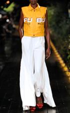 Pyer Moss Pleated Wide-leg Silk Gusset Trousers