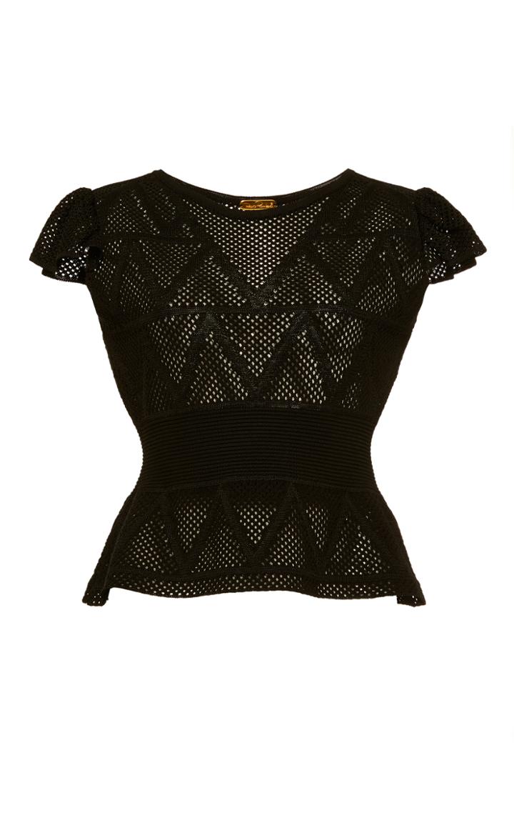 Pepa Pombo Short Sleeve Peplum Top