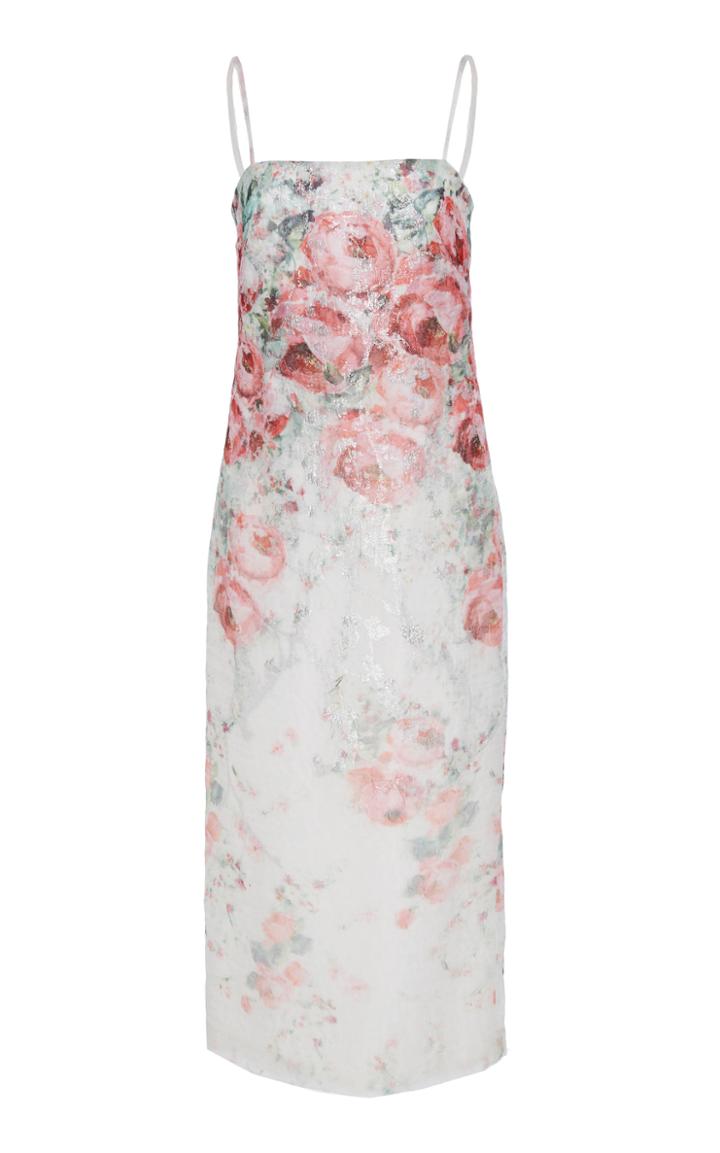Monique Lhuillier Cloqu Jacquard Midi Dress