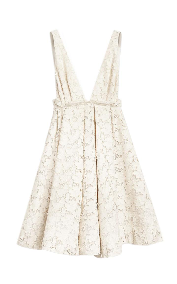 Moda Operandi Brock Collection Quesyn Bow-detailed Cotton-blend Lace Mini Dress
