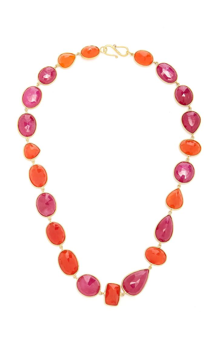 Bahina One Of A Kind Ruby And Carnelian Necklace