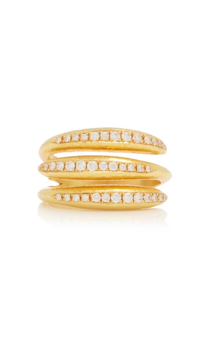 Ilias Lalaounis 18k Gold Cycladic Stacked Ring With Diamonds