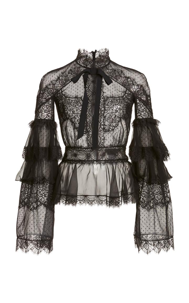 Moda Operandi Zuhair Murad Vreeland Silk- Lace Blouse