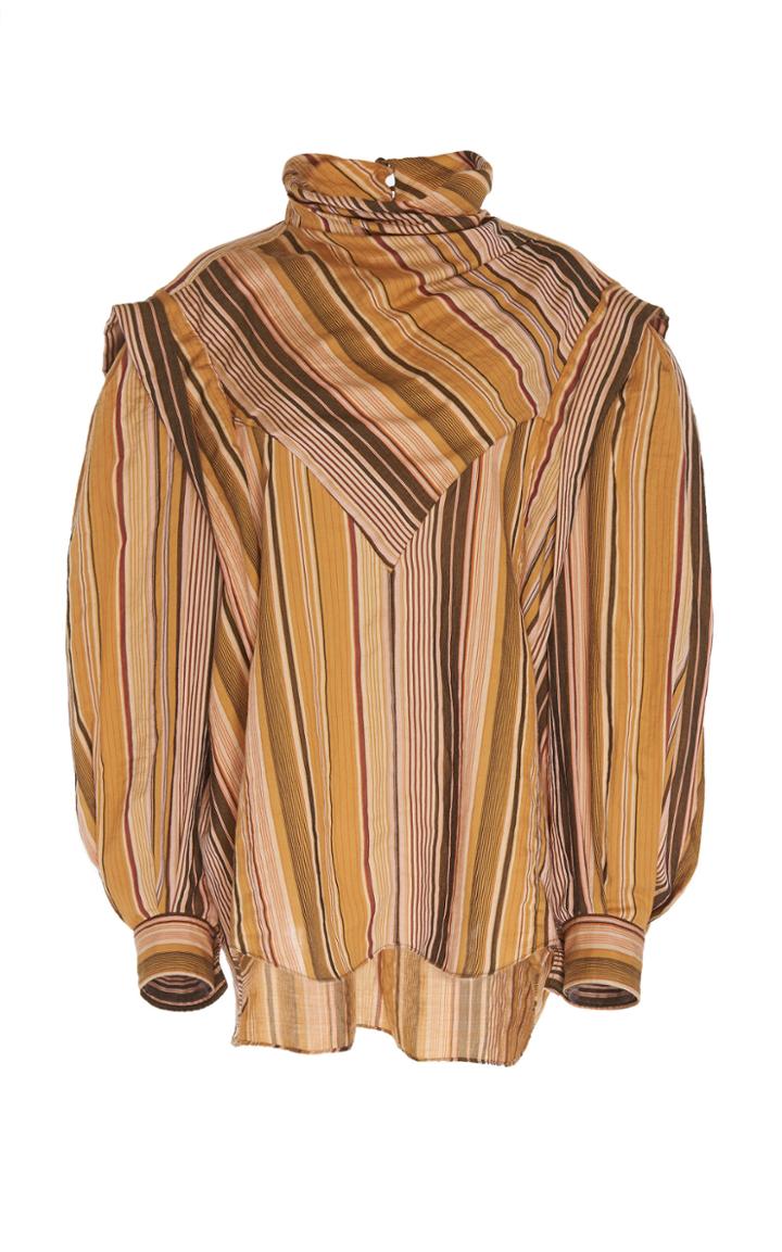 Isabel Marant Jenila Cowl Neck Blouse With Cape Sleeves