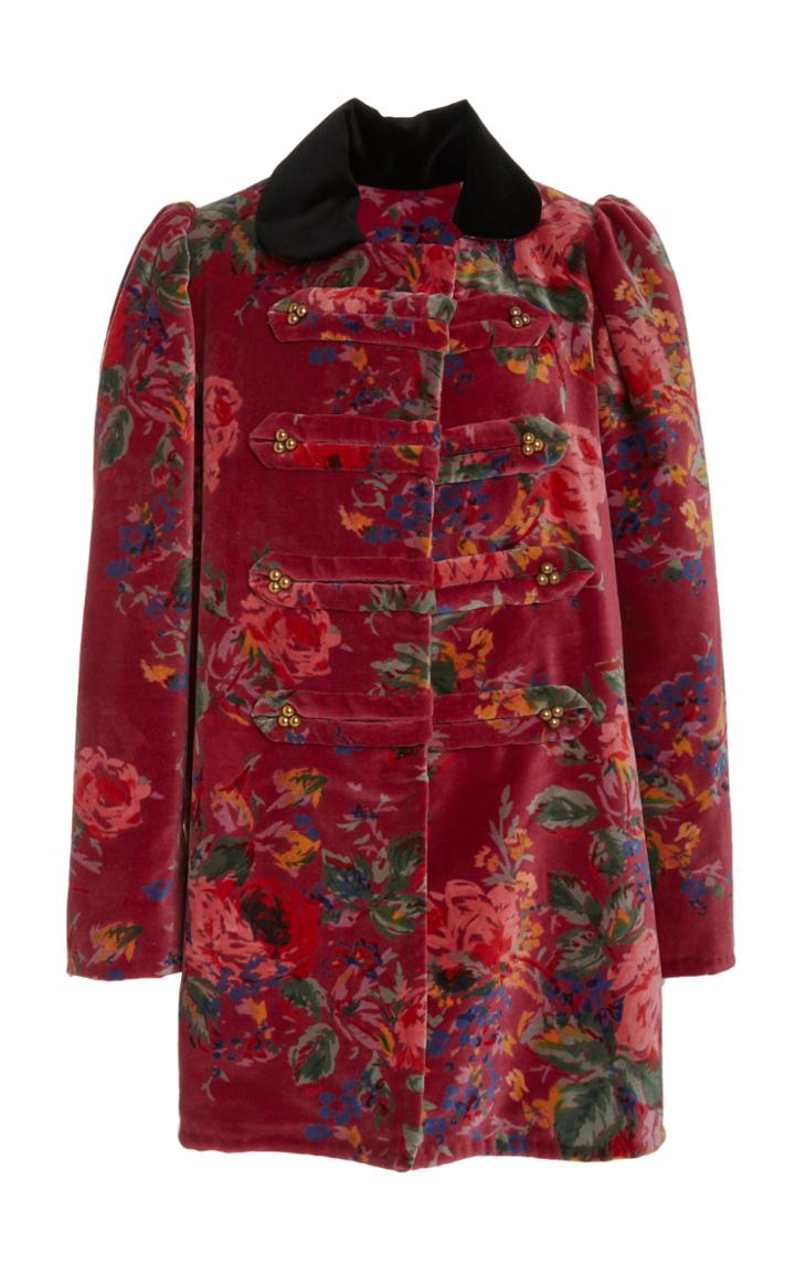 Moda Operandi Alix Of Bohemia London Raspberry Velvet Car Coat