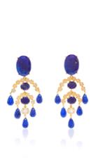Bounkit Faceted Lapis And Moonstone Interchangeable Earrings