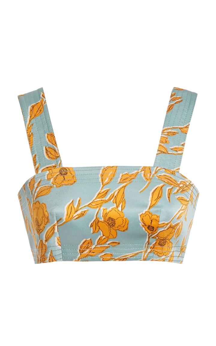 Alexis Val Floral-print Satin Top
