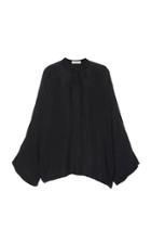 Eron Caroline Wide Sleeve Black Blouse