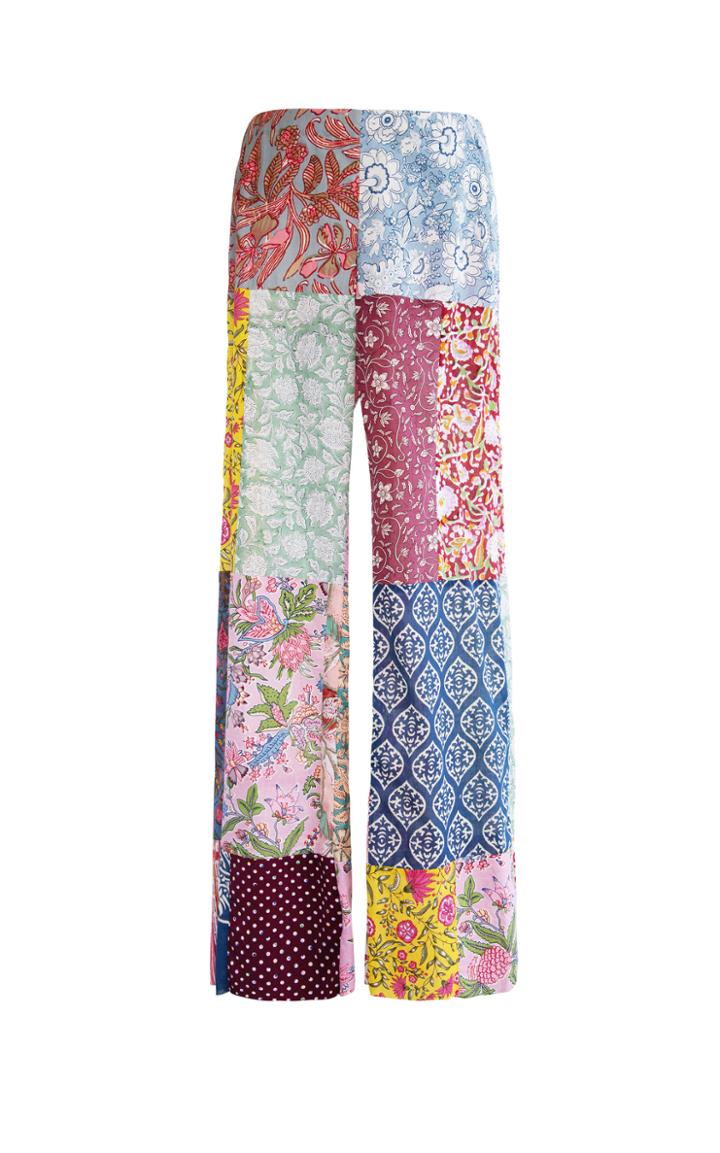 Moda Operandi Alix Of Bohemia Patchouli Patchwork Cotton Wide-leg Pants