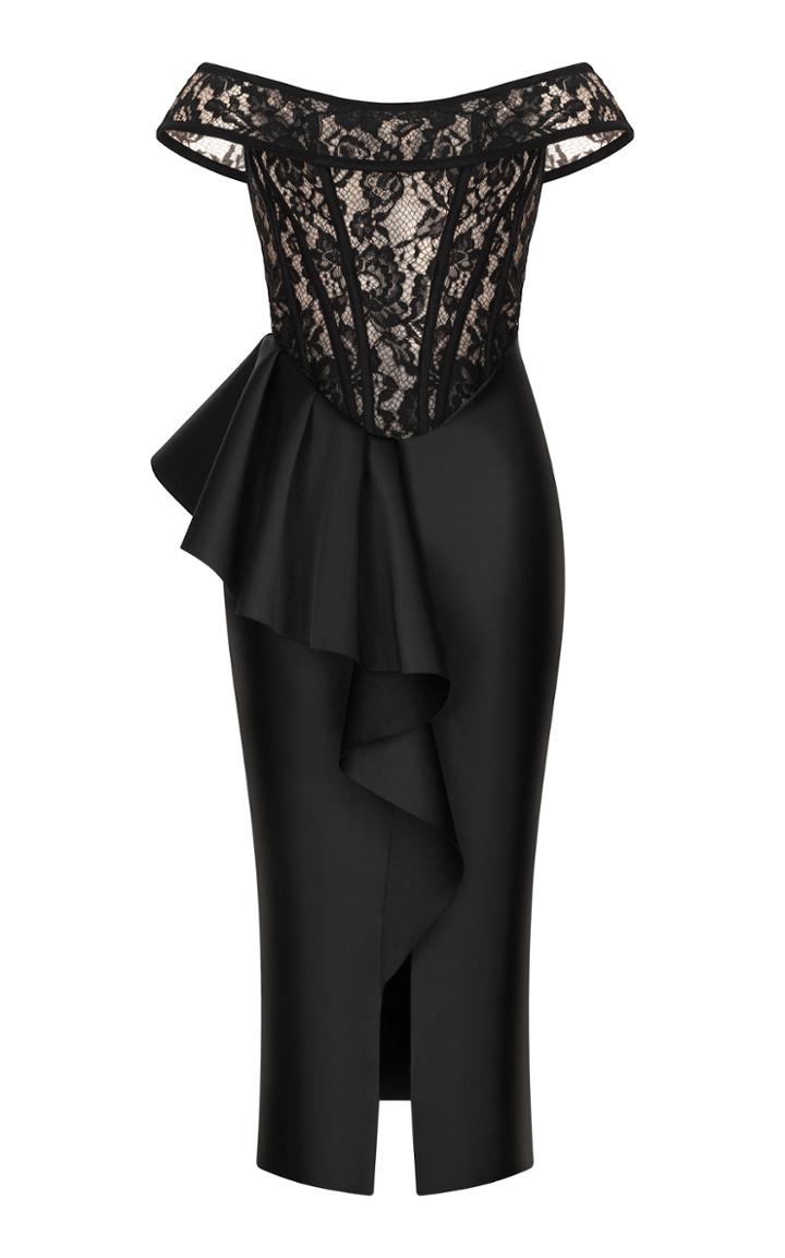 Moda Operandi Rasario Off-the-shoulder Leavers Lace Gown
