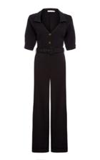 Usisi Gillian Belted Stretch Wool-blend Jumpsuit