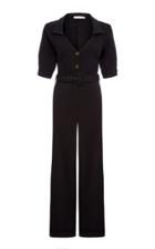Usisi Gillian Belted Stretch Wool-blend Jumpsuit