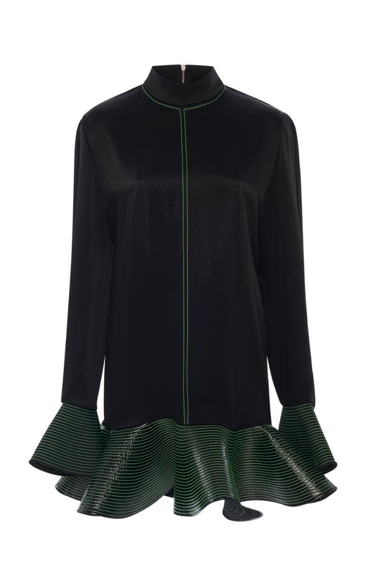 David Koma Flounce Hem Cady Mini Dress