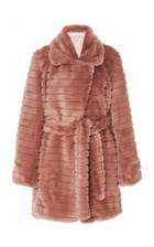 Fleur Du Mal Belted Faux Fur Mini Coat